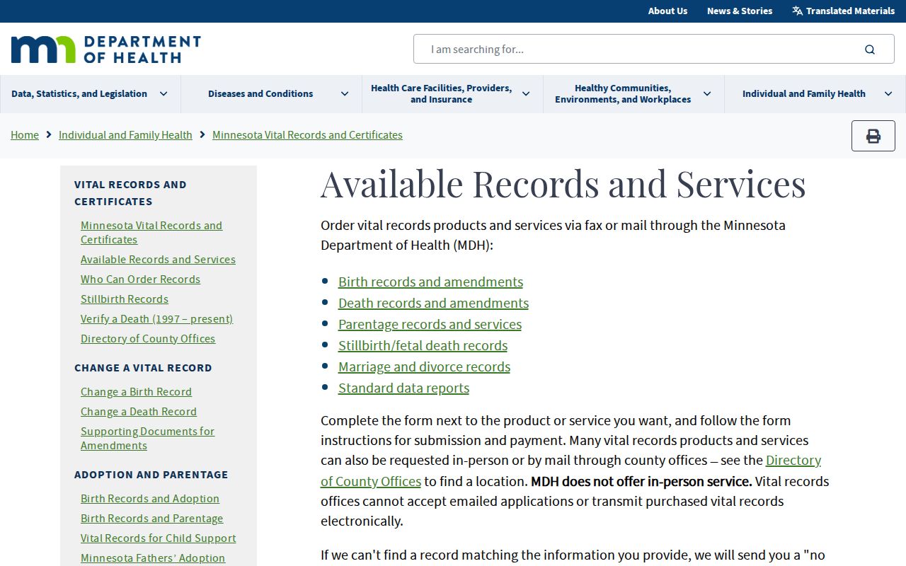 Chanhassen residents directory Minnesota vital records forms